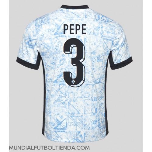 Camiseta Portugal Pepe #3 Segunda Equipación Replica Eurocopa 2024 mangas cortas